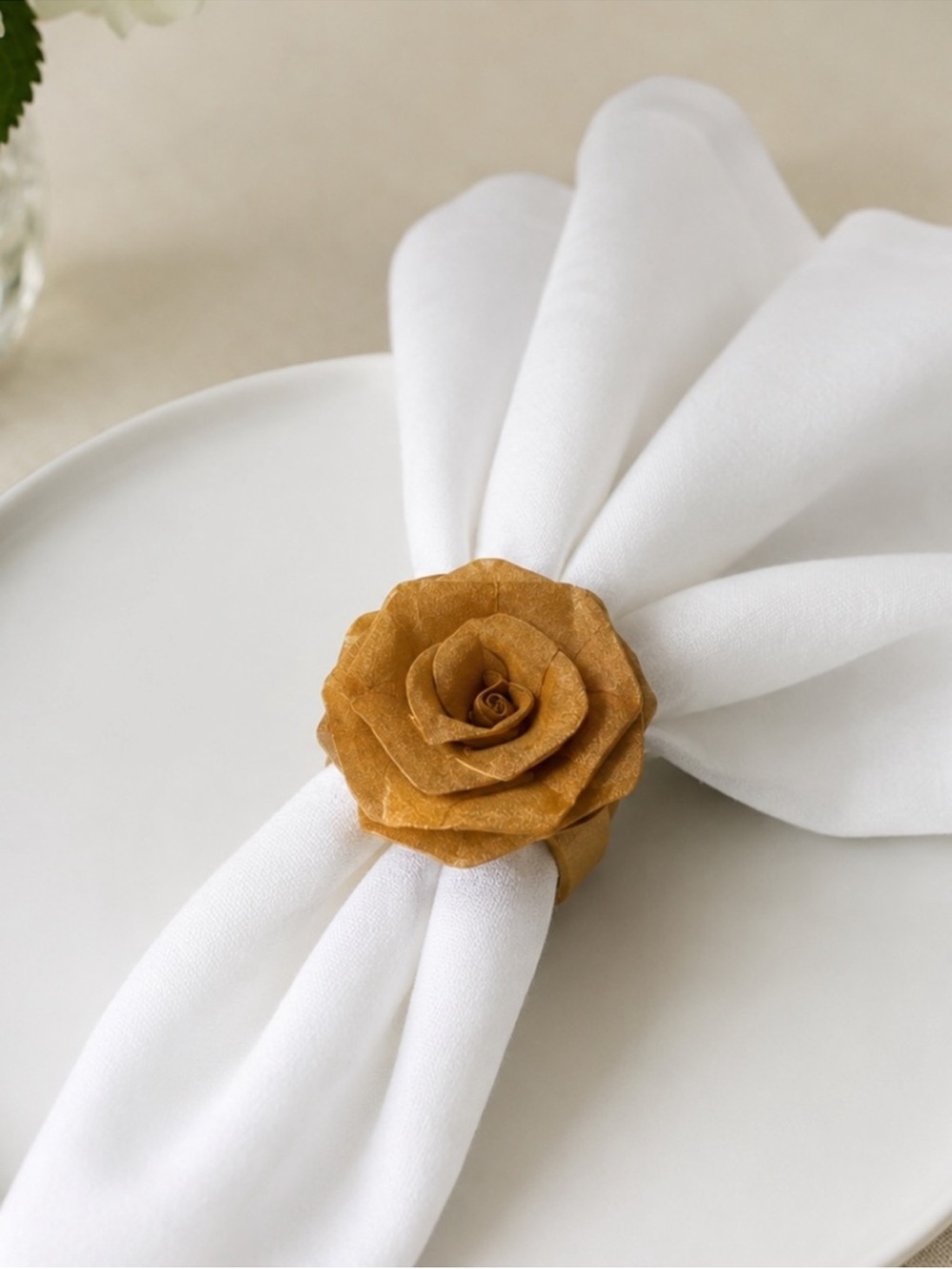 Pottery Barn Napkin Rings Copper Rose